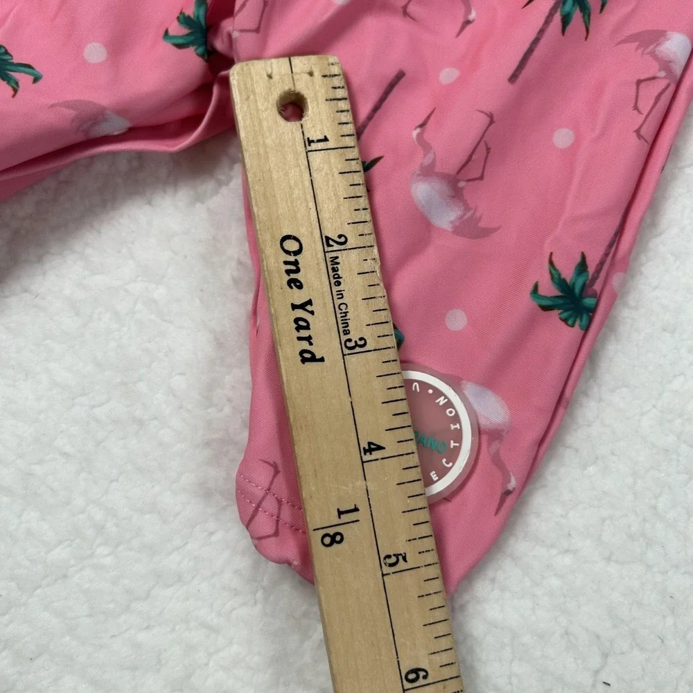 Bonverano UV Sun Suit Baby Girls 6-9M Pink Flamingo Palm Rashguard One Piece Hat - Picture 16 of 16